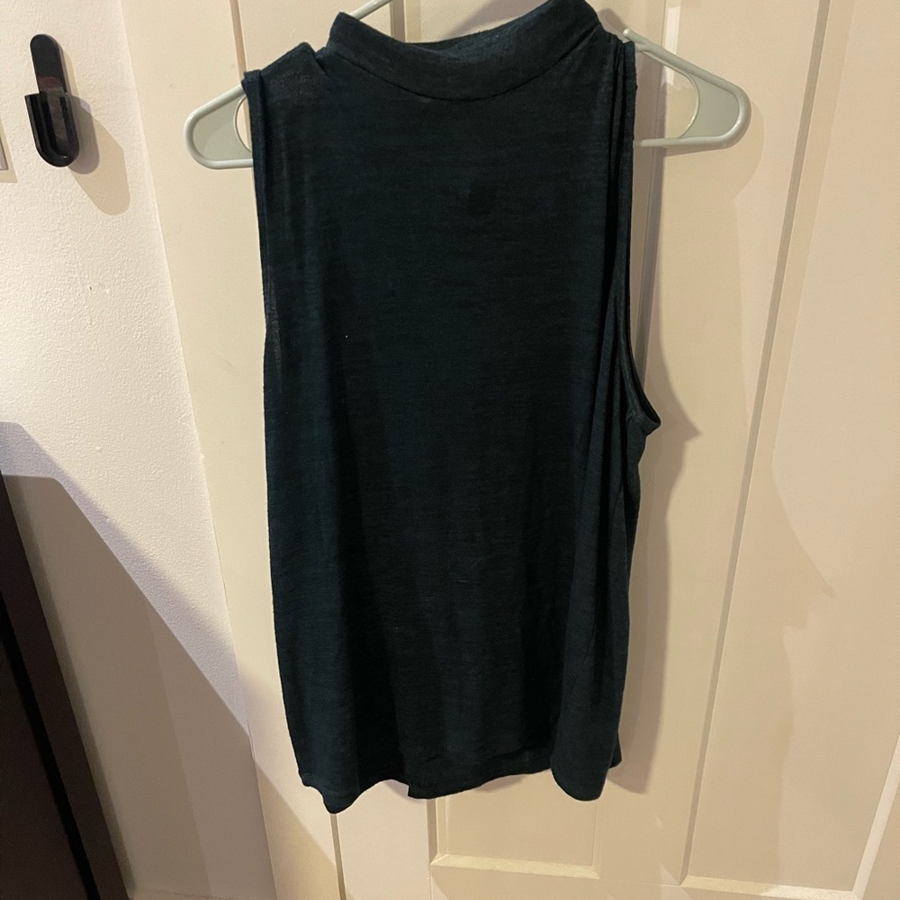 Womens Turtle Neck Swing Tank in Dark Green